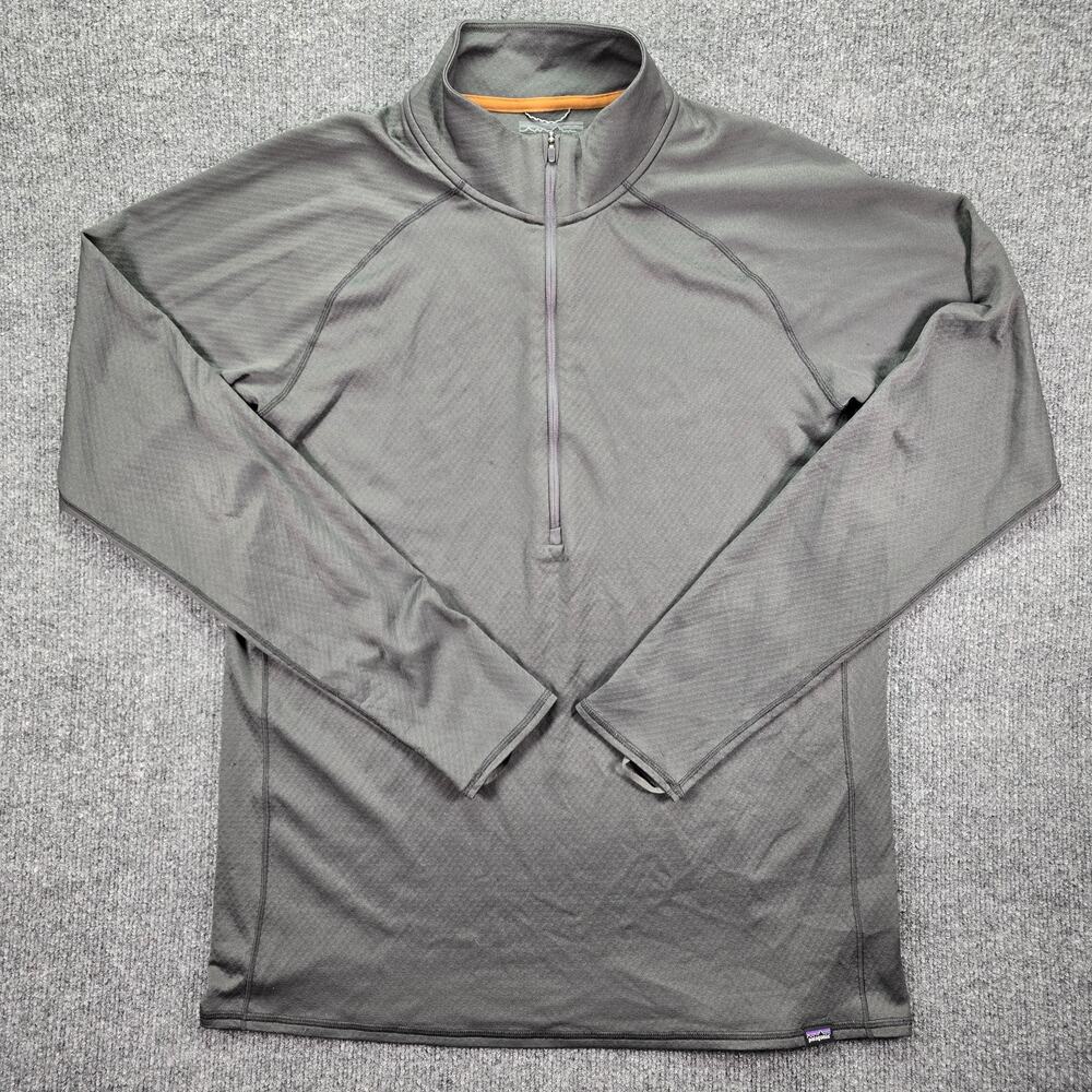 Patagonia Capilene Midweight Pullover Shirt Mens XL Gray Zip Neck Baselayer